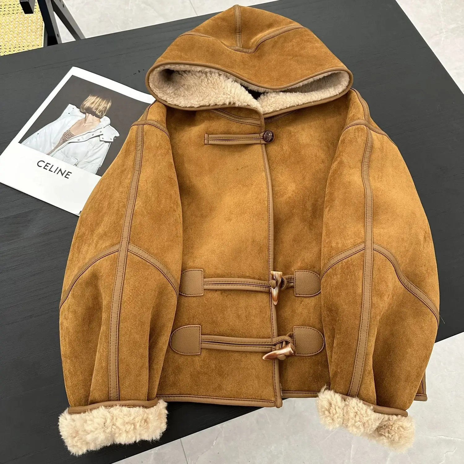 Imitation Sheep Shearing Fur Integrated Coat For Women, 2026 Autumn And Winter Hooded Environmentally Friendly Lamb Fur Grass Co