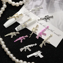 27pcs 9 Styles Luxury Nail Charms Gun Gold Glitter Rhinestones Crystal DIY Jewelry Manicure 3D Nail Art Decoration