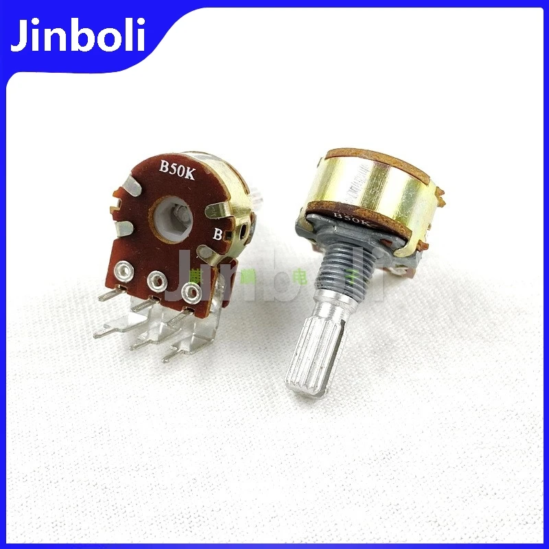 3PCS Type 16 B50K 6-pin Double Vertical bent-foot Computer Speaker Amplifier Audio High And Low Volume Potentiometer