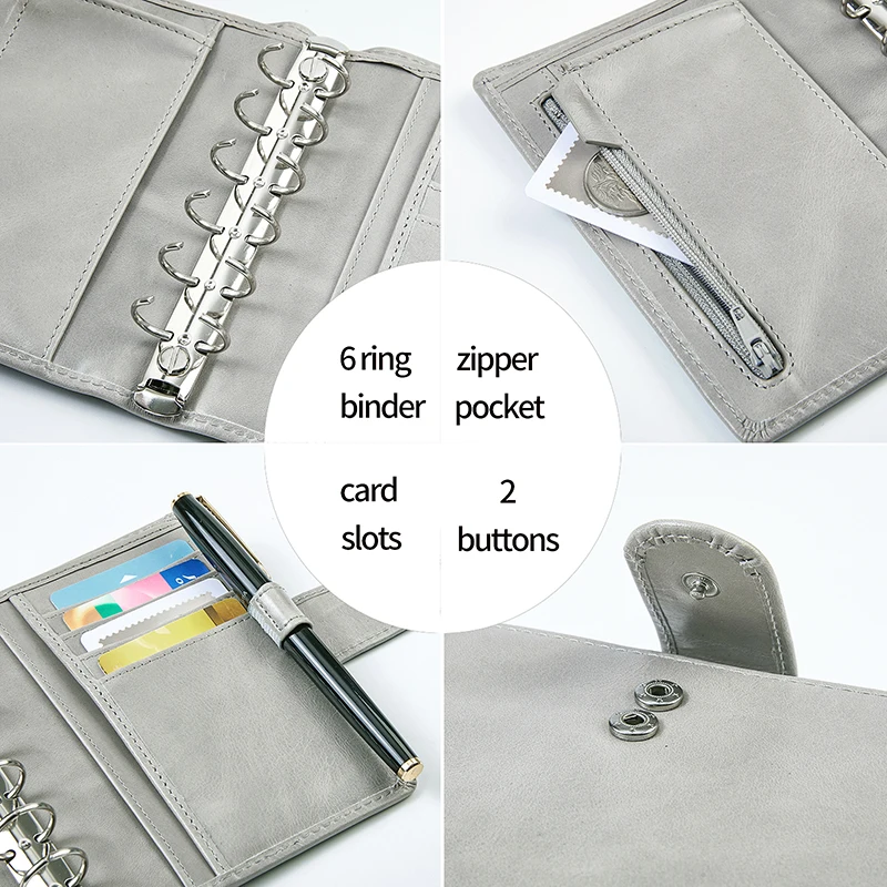 Smartfee Echtem A7 Ringe Planer Öl Wachs Leder Stil Rindsleder Tagebuch Planer Sketch Binder Photocards Agenda Notebook