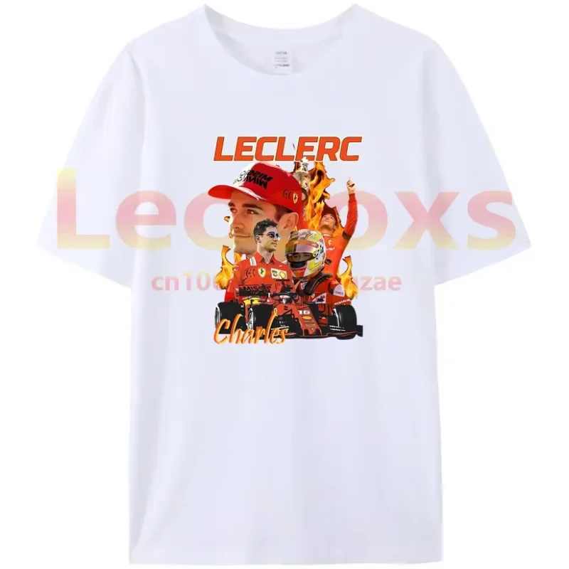 

[] F1 No. 16 Men's Fashion Trend Charles Leclerc Leosoxs T-Shirt Pure Cotton Breathable Women's Gift Short SleeveNO.1