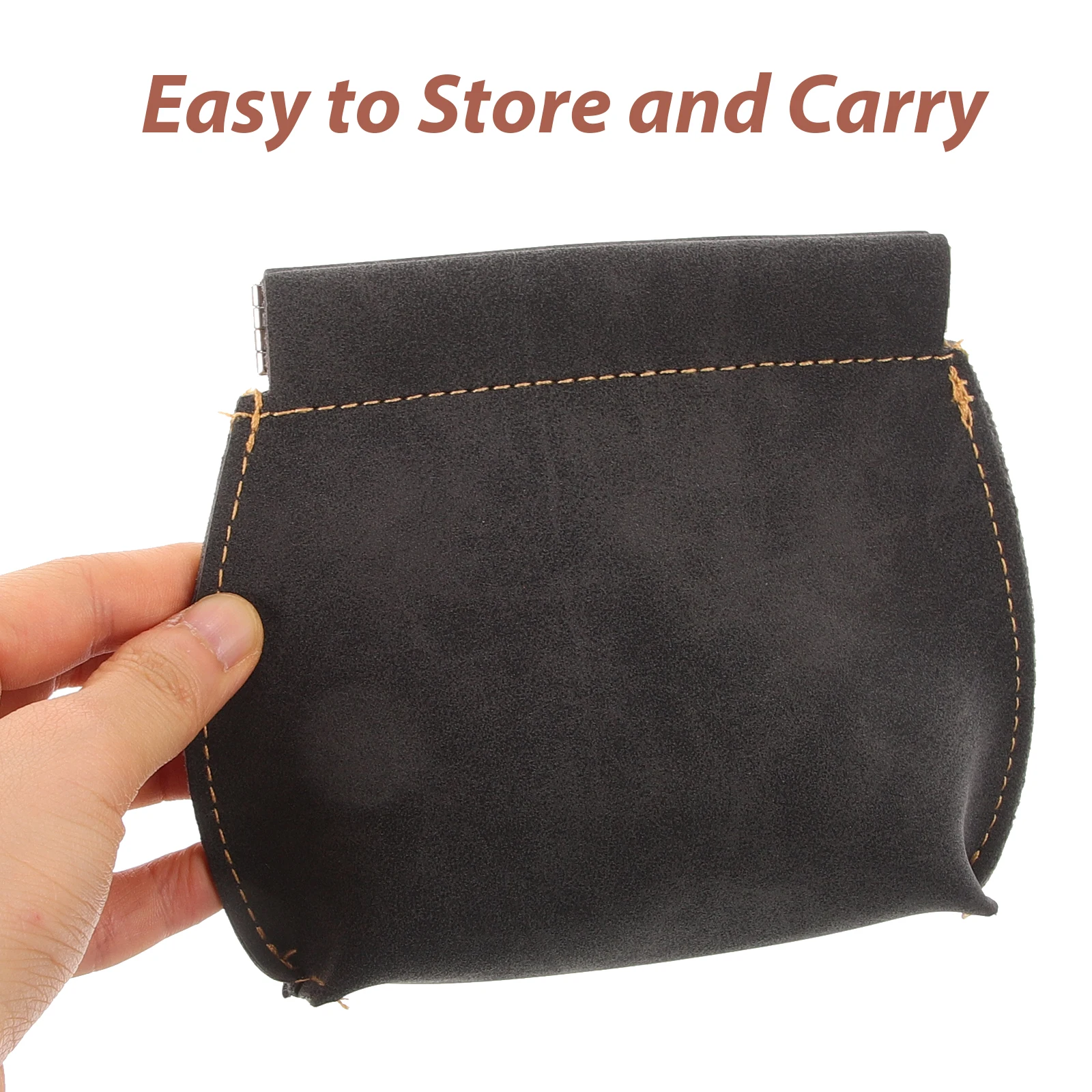

Automatic Spring Closure Men Wallet Black Small Purse Portable Coin Bag PU Material Lightweight Stylish Storage Solution