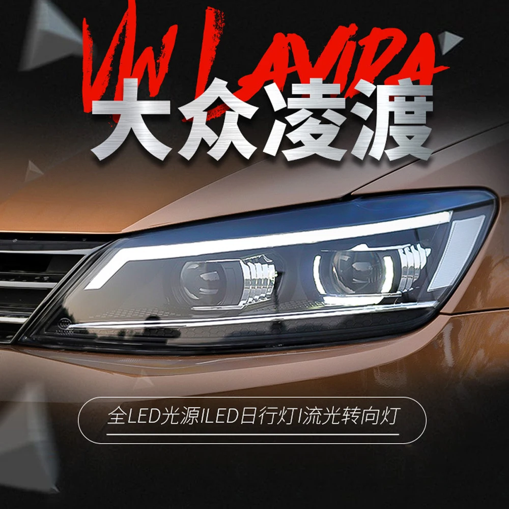 Car Accessories Head Light LED Daytime Running Light Indicator Dynamic Streamer Turn Signal For Volkswagen Lamando 2015-2018