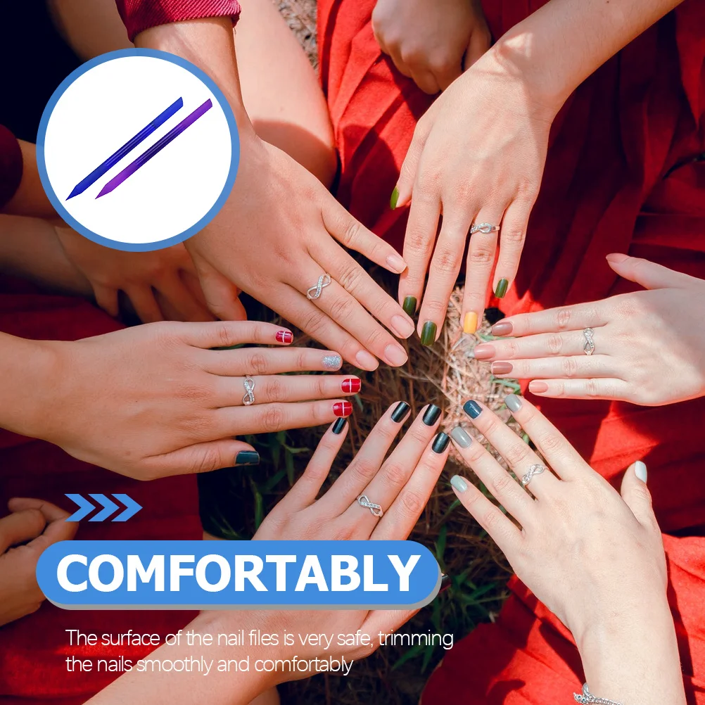 

2 шт. стеклянные пилочки для маникюра, педикюра, шлифовки, полировки, портативные удобные инструменты для ухода за ногтями для акриловых накладных ногтей