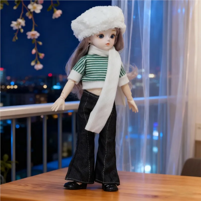 Poupée de maquillage BJD avec vêtements, 30cm, articulations à la mode, poupée mobile, yeux 3D, cheveux longs et bouclés, cadeau d'anniversaire pour fille, jouets pour enfants, 1/6