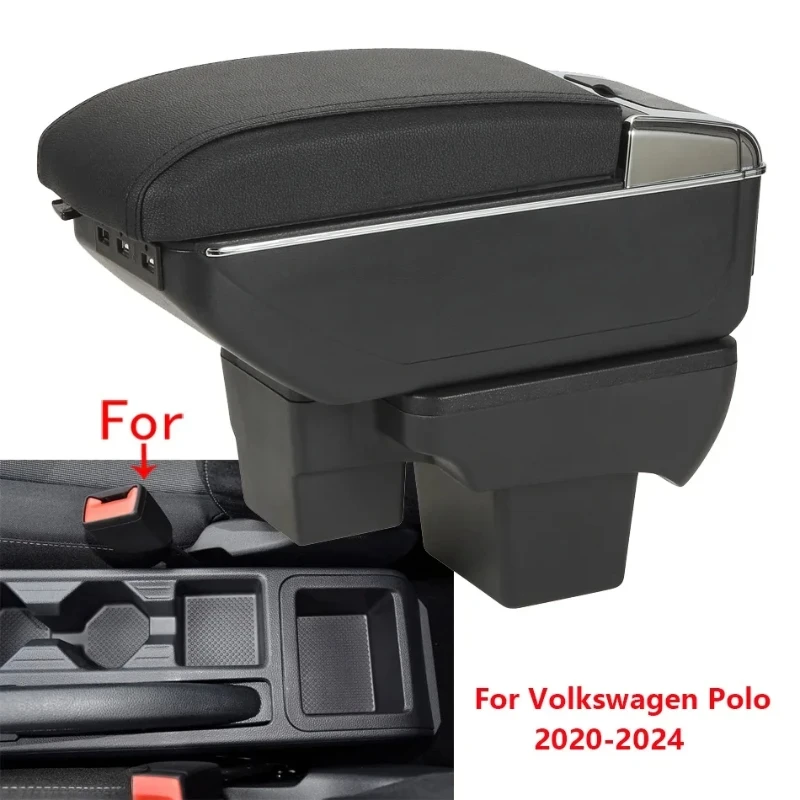 NEW For Volkswagen POLO Armrest box For VW Polo Car Armrest Dedicated Retrofit 2020-2024 Retrofit parts Car Accessories USB