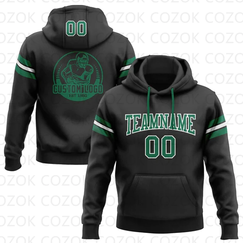 

Customized Hoodies Black Green Colour Jersey 3D Printed Unisex Pullovers Hoodie Casual Sweatshirts