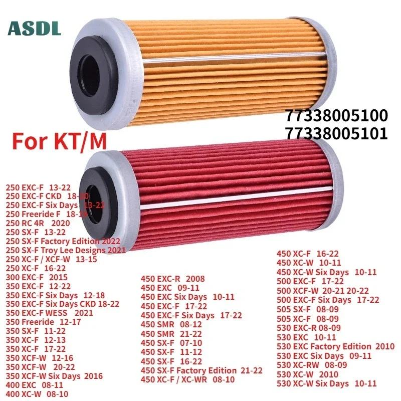 

Motorcycle Oil Filters For KT/M 250 350 400 450 505 530 SX SXF SXS EXC EXC-F EXC-R XCF XCF-W XCW SMR XC-RW 2008-2022 350Freeride
