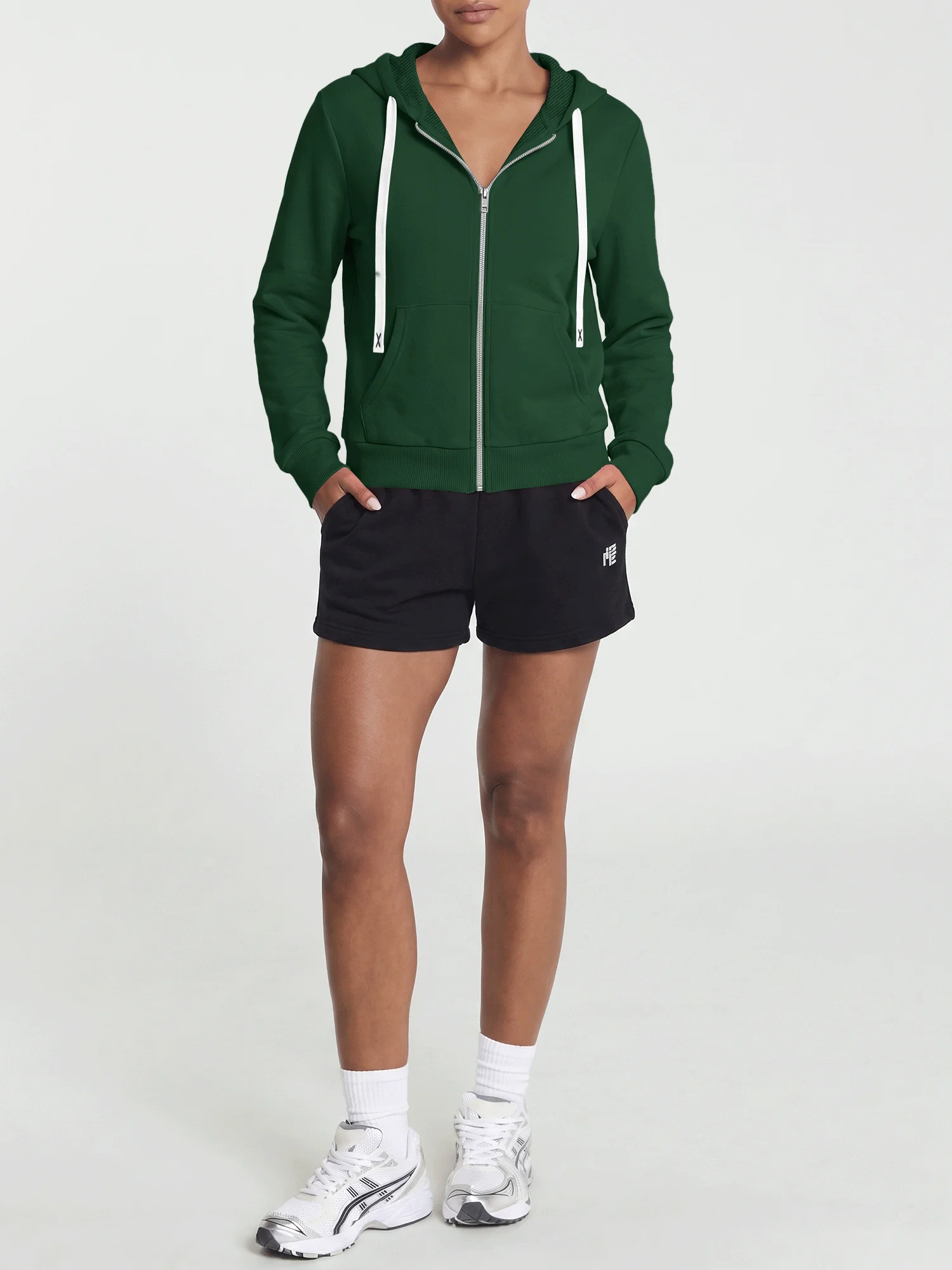 Multi‑Occasion Cropped Hooded Sweatshirt Jacket, Zip‑Front Outer Layer for Year‑Round Wardrobe