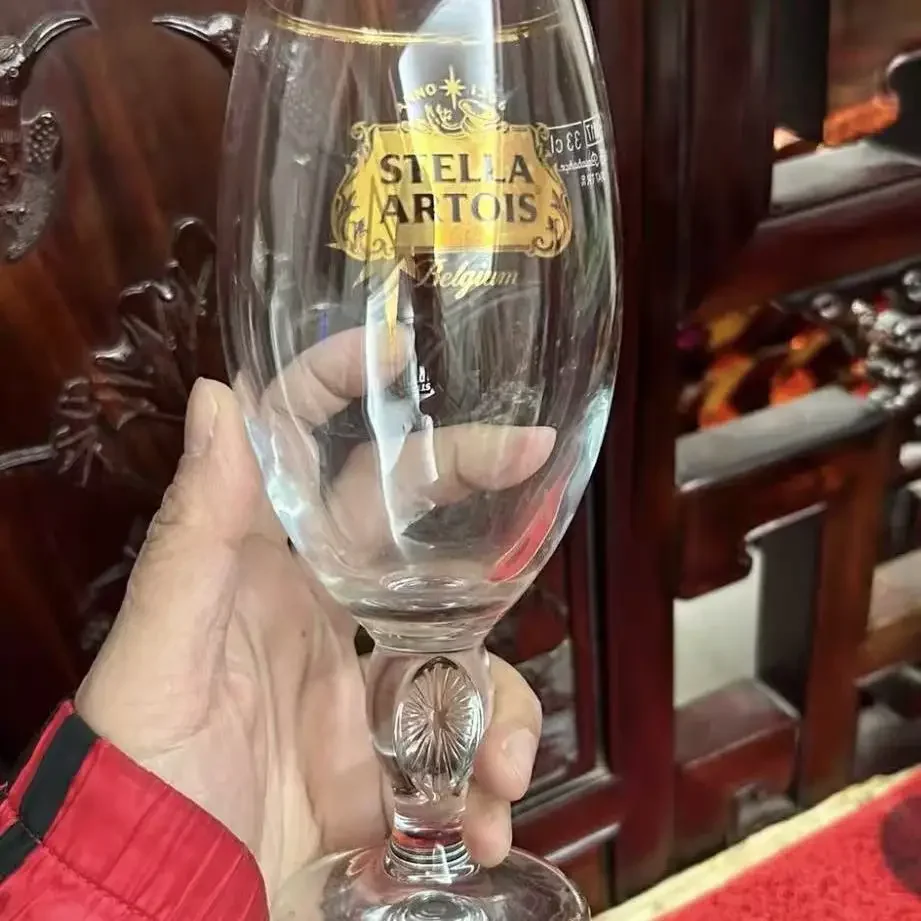 Original  Beer Glasses European Style High Footed Crystal Glass Cups for Cold Drinks And Beers Premium Quality Drinkware