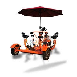 Mobile Pub Beer Bike Tuk Tuk Beer Cart Electric Sightseeing Vehicle Pedal Pub Car For Sale Party Bar Bike