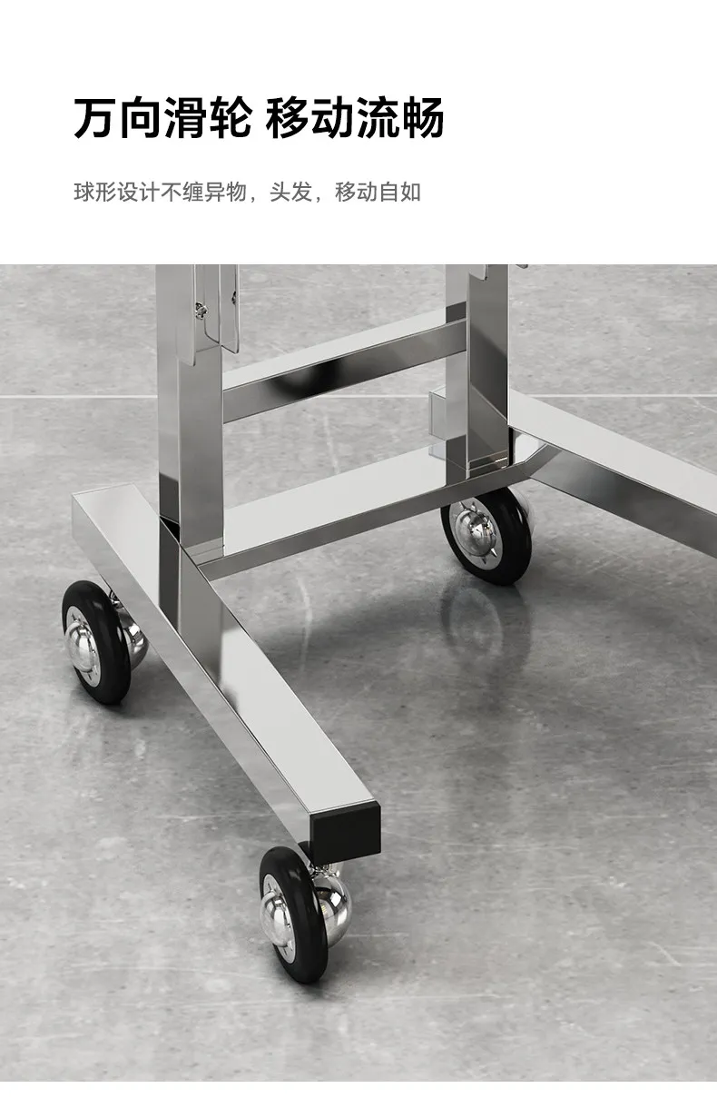 Stainless Steel Foldable Tool Cart Beauty Salon/Barber Shop Trolley Storage workbench supermarket 2-tier tool cart