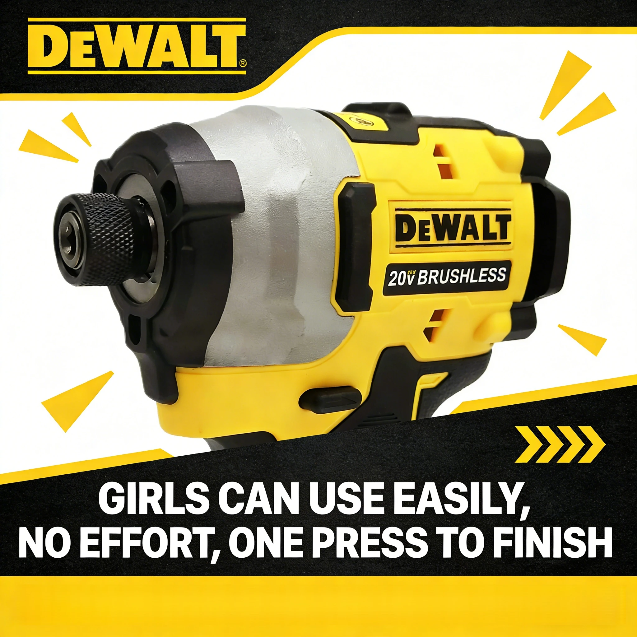 DEWALT DCFNEW850 20V Brushless Cordless Impact Driver, High‑Torque Rechargeable Electric Screwdriver Power Tool