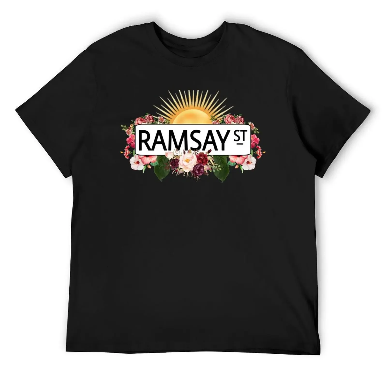 Floral Ramsay Street Sign - Neighbours T-Shirt tops oversized graphic tee T-shirt men