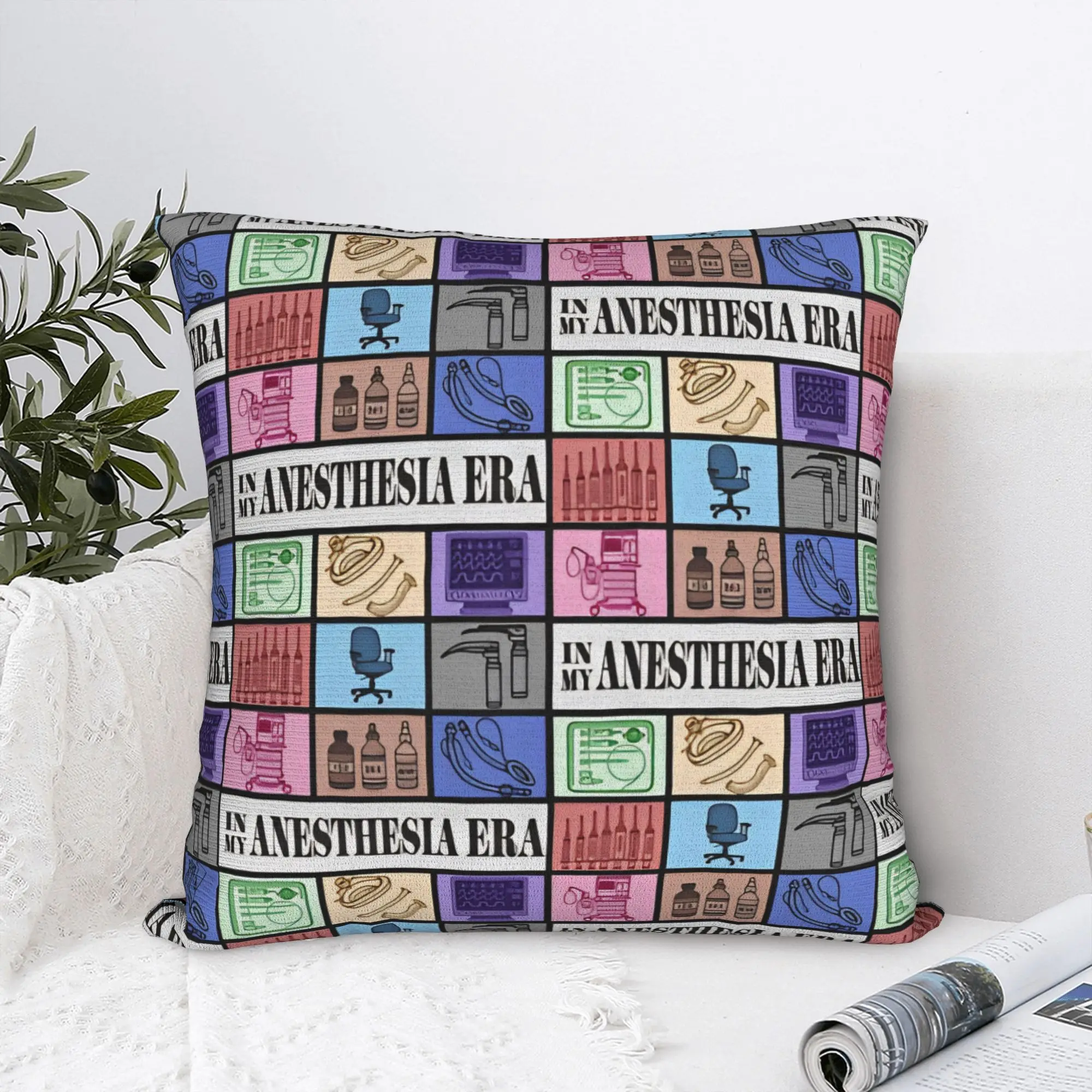 Printing Anesthesia Anesthesiology Medical Pillowcase Polyester Cushion Cover Anesthetist Throw Pillow Case Cover Home Zipper