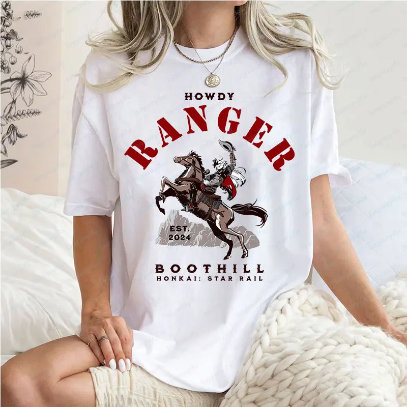 Boothill Themed Honkai Star Rail Tshirt Western Anime Otaku Unisex Cotton Tops Gift Men Women Fashion Summer Cool Hipster Tees