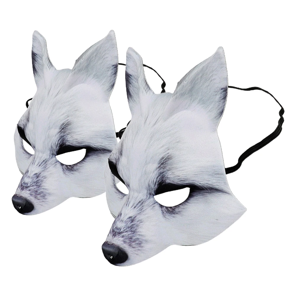 

2 Pcs Fox Mask The Decorative Prom Eva Prop Costume Masks Exquisite Animal Man Cosplay