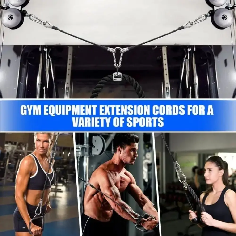 Stainless Steal Gym Cable Extension Climbing Buckle Multifunctional Fitness Extension Cable Wire Rope Professional