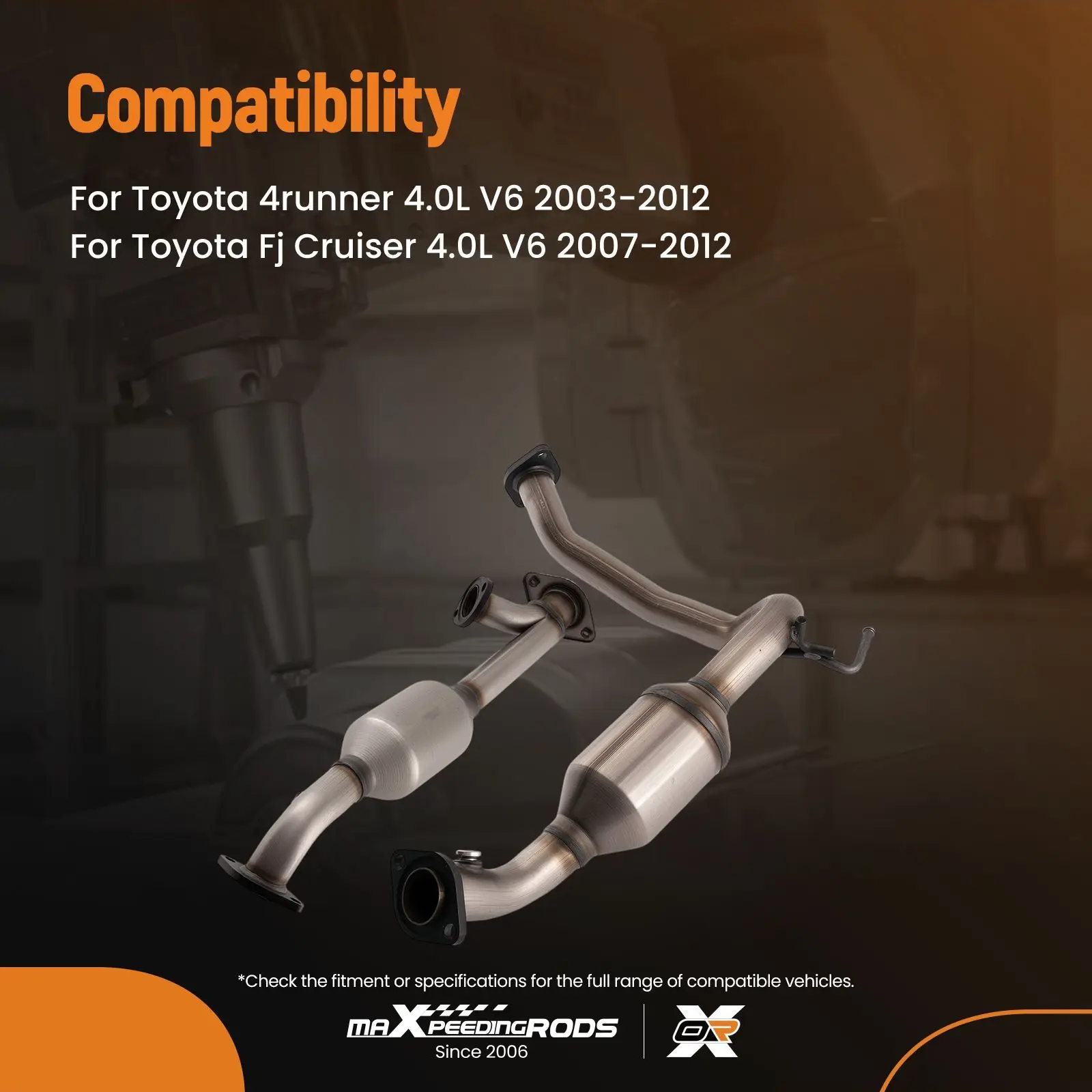 Rear Right & Left Catalytic Converter for To yota 4runner Fj Cruiser 2003-2012 4.0L V6 Direct Replacement Auto Engine Systems