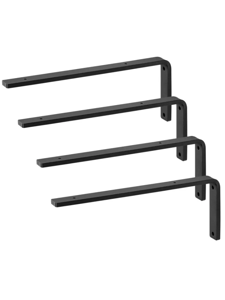 

Shelf Brackets, 16 x 6 Inch 4 Pack, Heavy Duty Floating Shelf Brackets, Shelf Brackets, 10mm Thick Matte Black