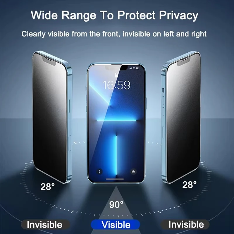 NNBILI 1-4Pcs Matte Ceramic Privacy Screen Protector Anti-Spy for iPhone 16 15Pro Max 14 13 12 11 X XR XS Max Light Anti-Scratch image 5