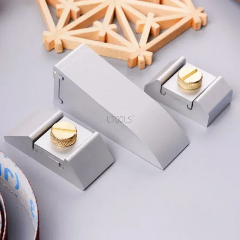 Handheld Sandpaper Polishing Rack Small Metal Edge Grinding Sandpaper Holder Precision Woodworking Sandpaper Clip Framework Tool