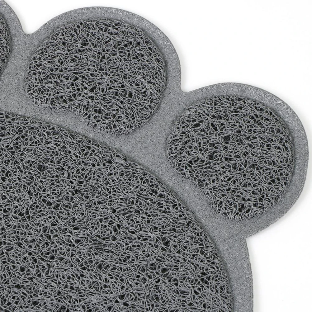 

Cat Litter Mat Pet Paw Shape Placemat Non Slip Thickened Grey Easy Clean Absorbs Dirt Food Sand Durable Practical Use