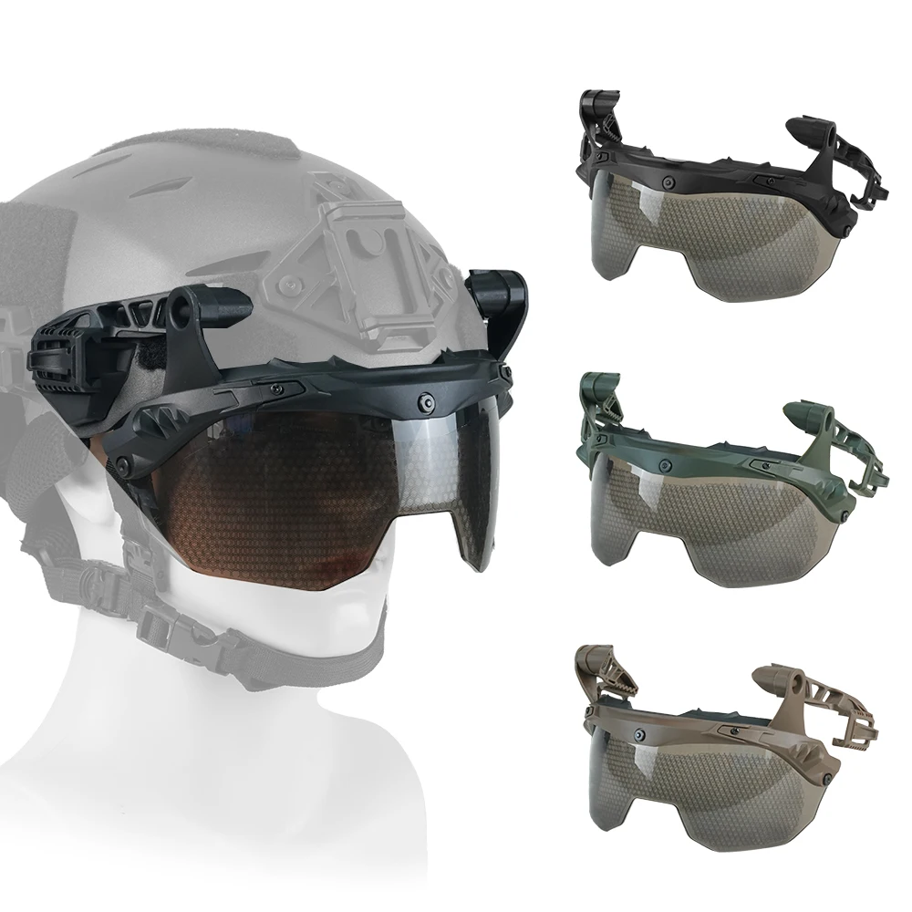 BOOIU Tactical Helmet Wendy Guide Rail 3.0 OP Goggles Multi-angle Wendy Helmet Goggles Anti Fog Anti Riot CS Protective Glasses