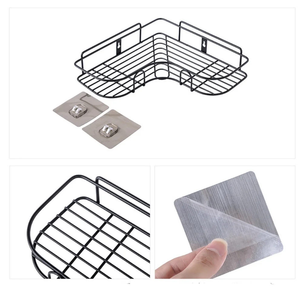 1PCS niet-geperforeerde badkamer, badkamer, driehoekige plank, wandgemonteerd toilet, badkamer, wastafel, opslag van wandbenodigdheden