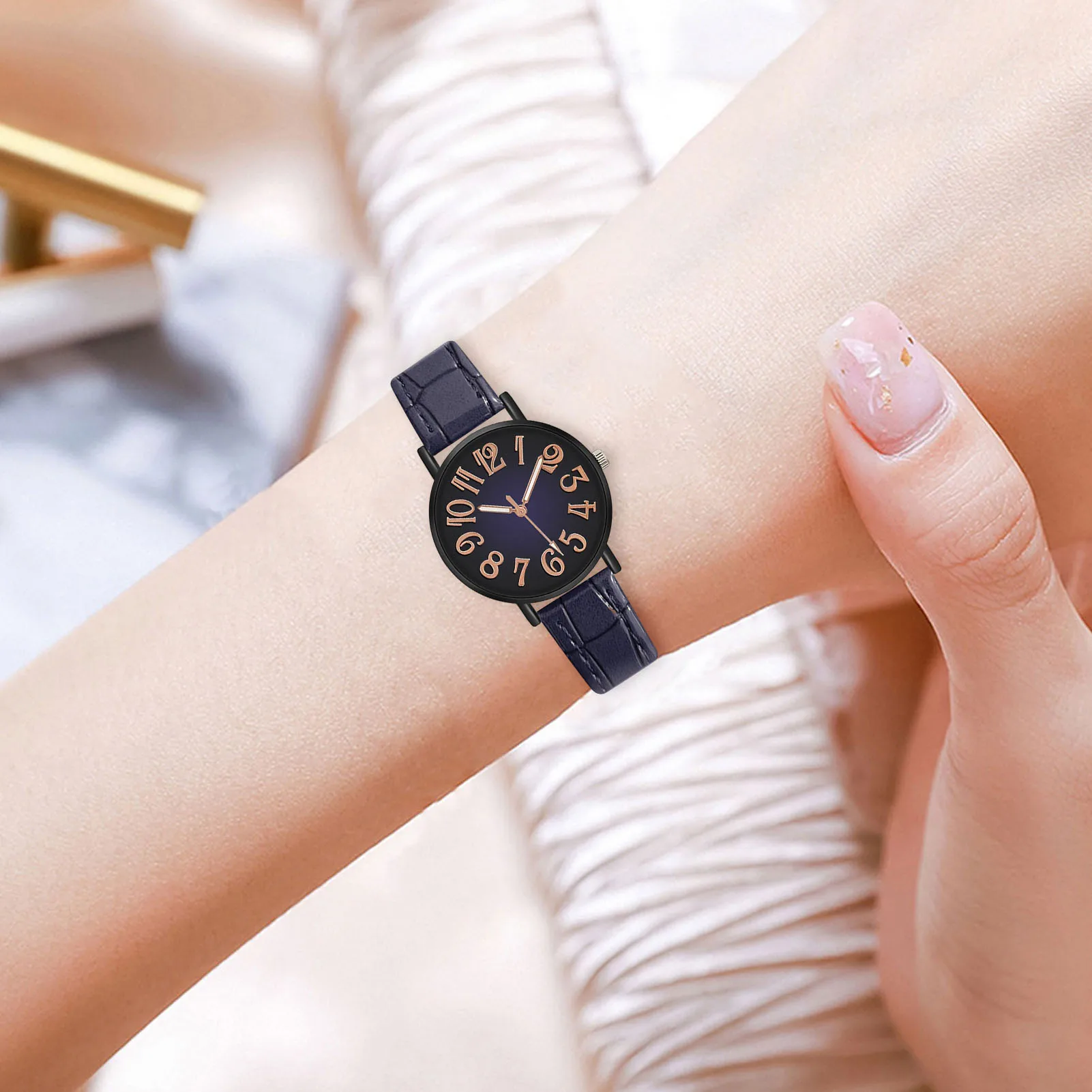 Watch Leather Strap Korean Watch Fashion Simple Style Quartz Wristwatch Lady Watch Women's Wristwatch