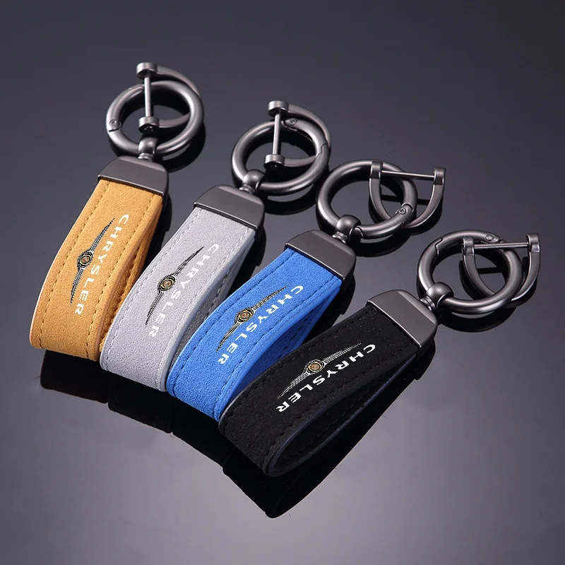 Leather Car Badge Keychain Key Chain Ring Pendant Gift For Chrysler 300c PT Cruiser Grand Voyager Pacifica Town Auto Accessories view 6