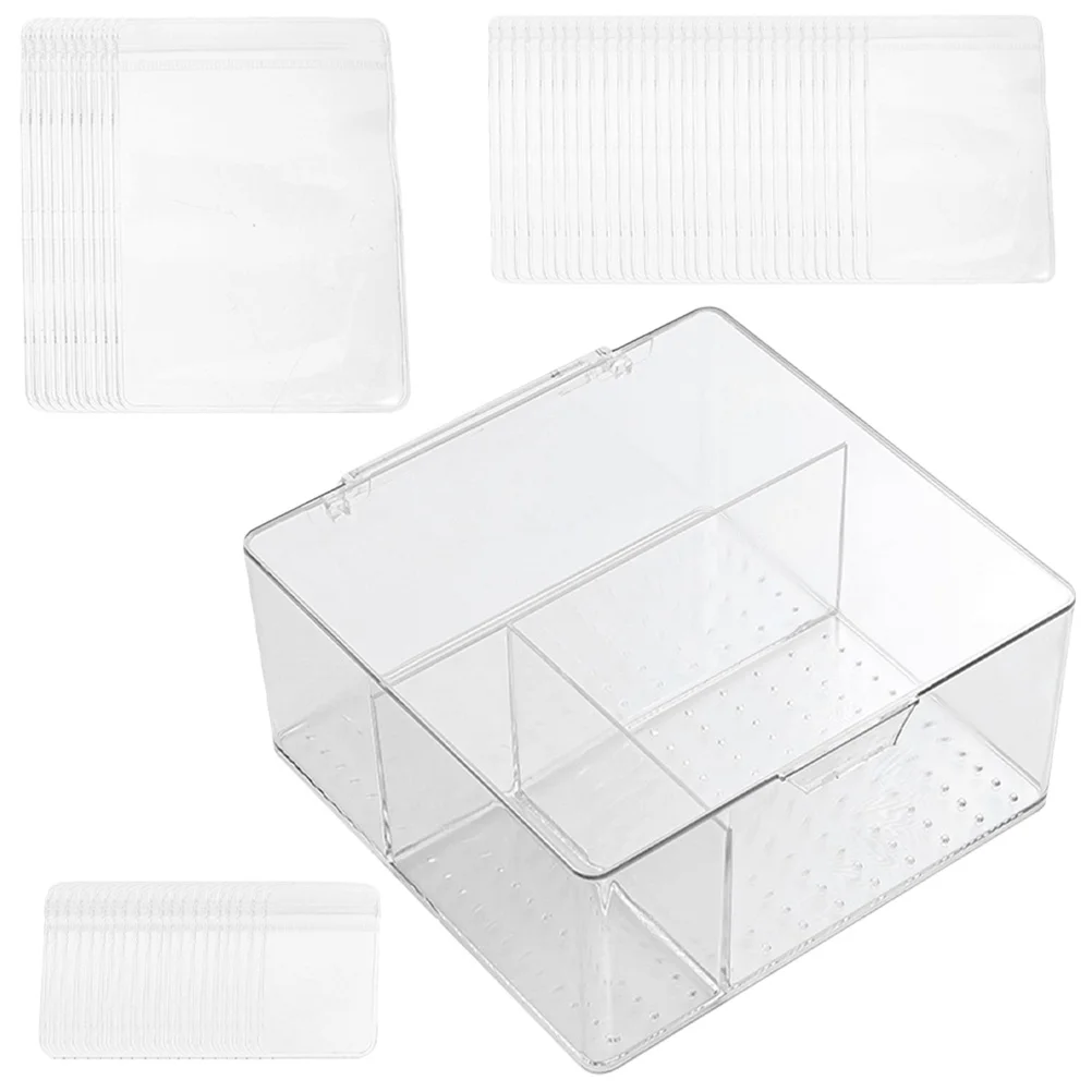 

1Set Jewelry Storage Box Acrylic Thickened Clear Jewelry Organizer Bags PVC Transparent Earrings Rings Necklace Pouch