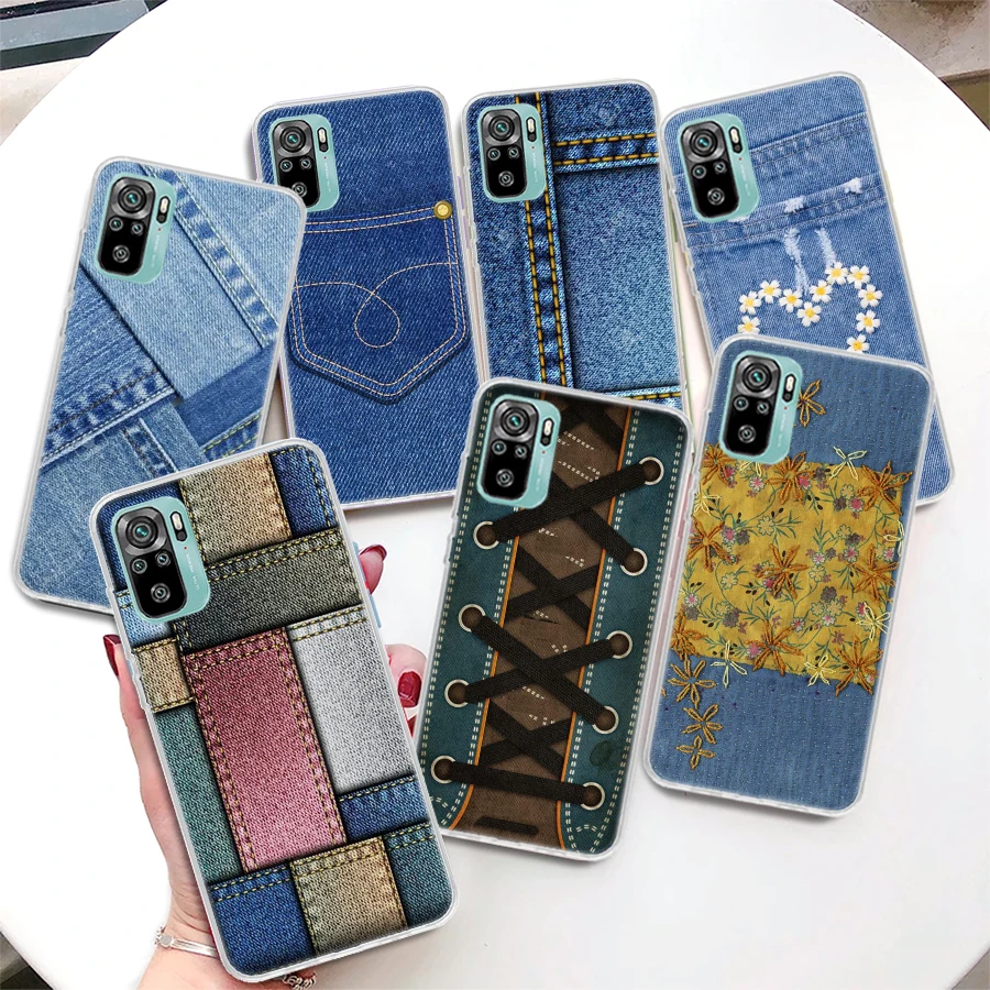 Jeans Cowboy Denim Printed Phone Case For Xiaomi Redmi 9 9A 9C 9T 10 10A 10C 12 12C 8 8A 7 7A 6 6A S2 K20 K40 Pro Soft Silicone