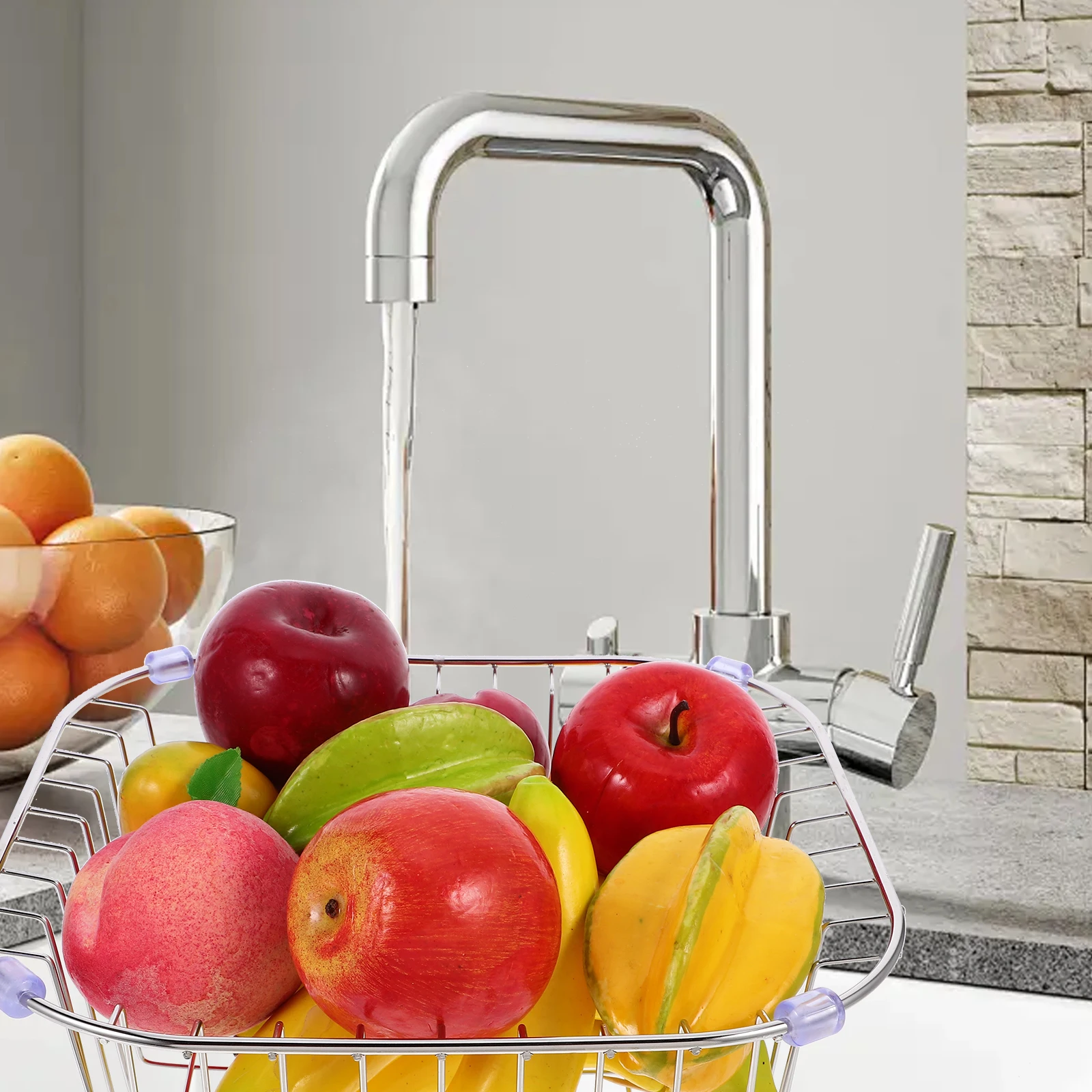 

Stainless Steel Drain Basket 304 High Quality Vegetable Storage Silver Kitchen Fruit Washing Drainer Large Capacity