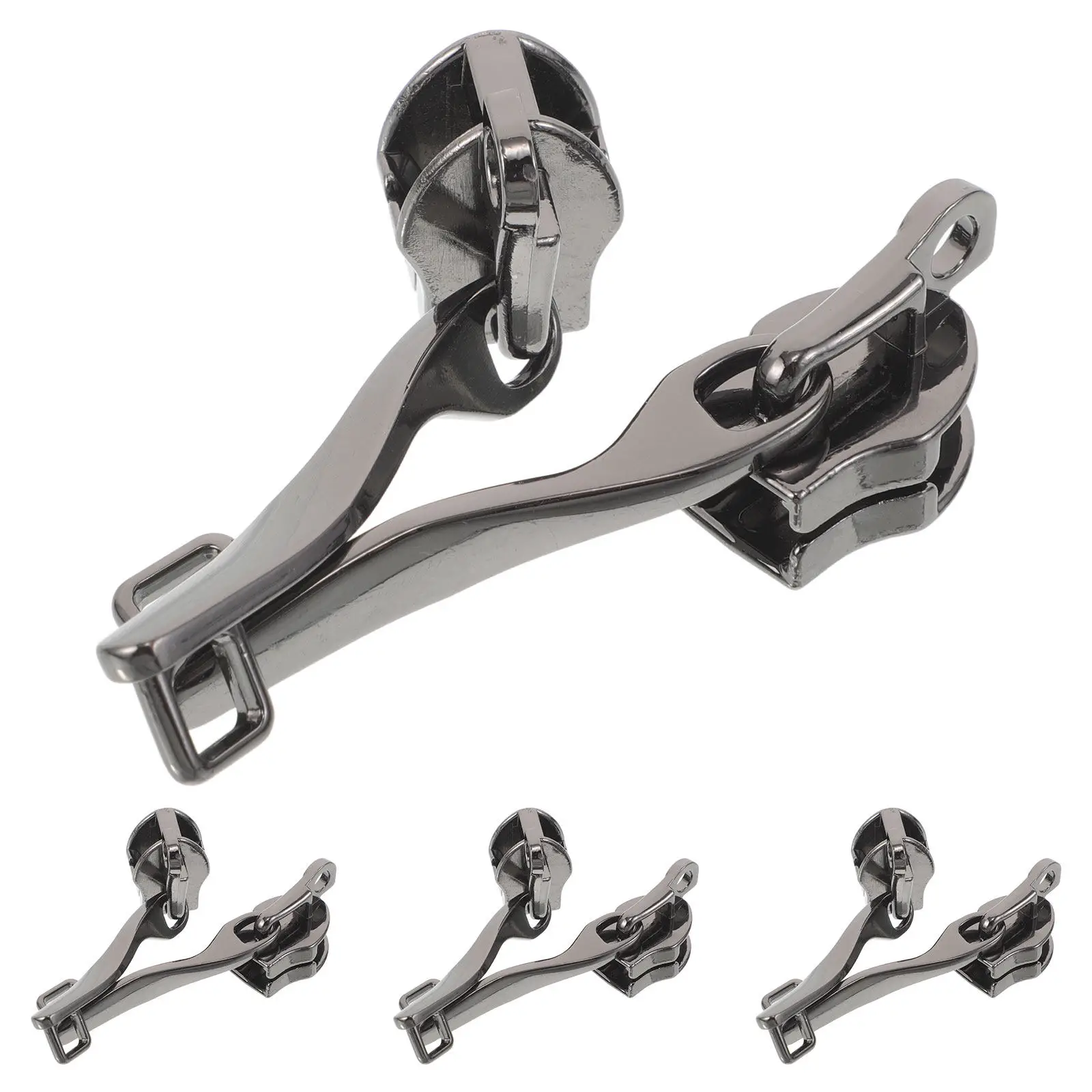 4Pairs Anti-Explosion Zipper Pull Luggage Replacement Detachable Sliding Tabs Heavy Duty Metal Zipper Puller for Suitcases