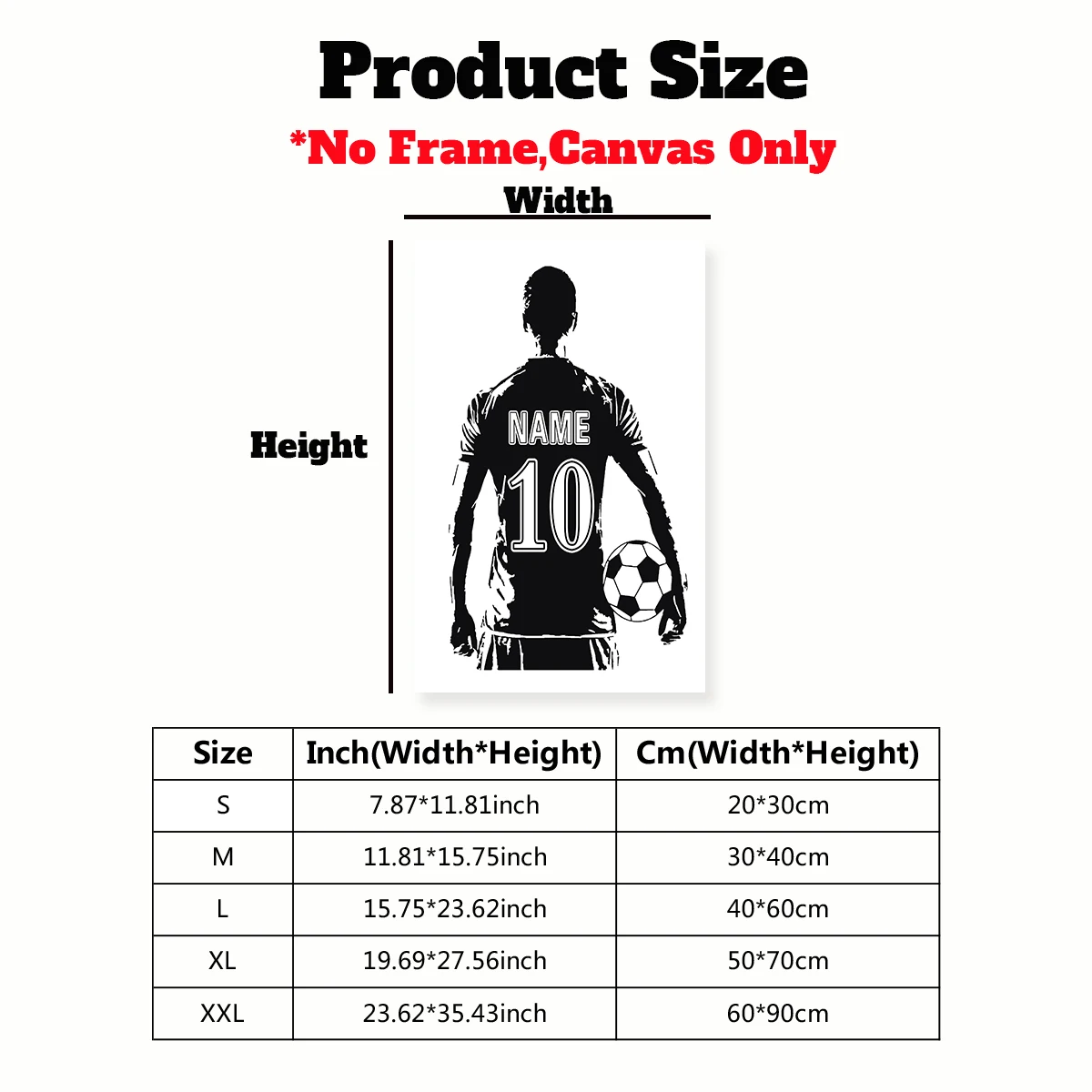 1Pc Custom Unframe Football Player Poster Canvas Wall Art,Home Bedroom Livingroom Decor,Anniversary Birthday Wedding Gift view 4