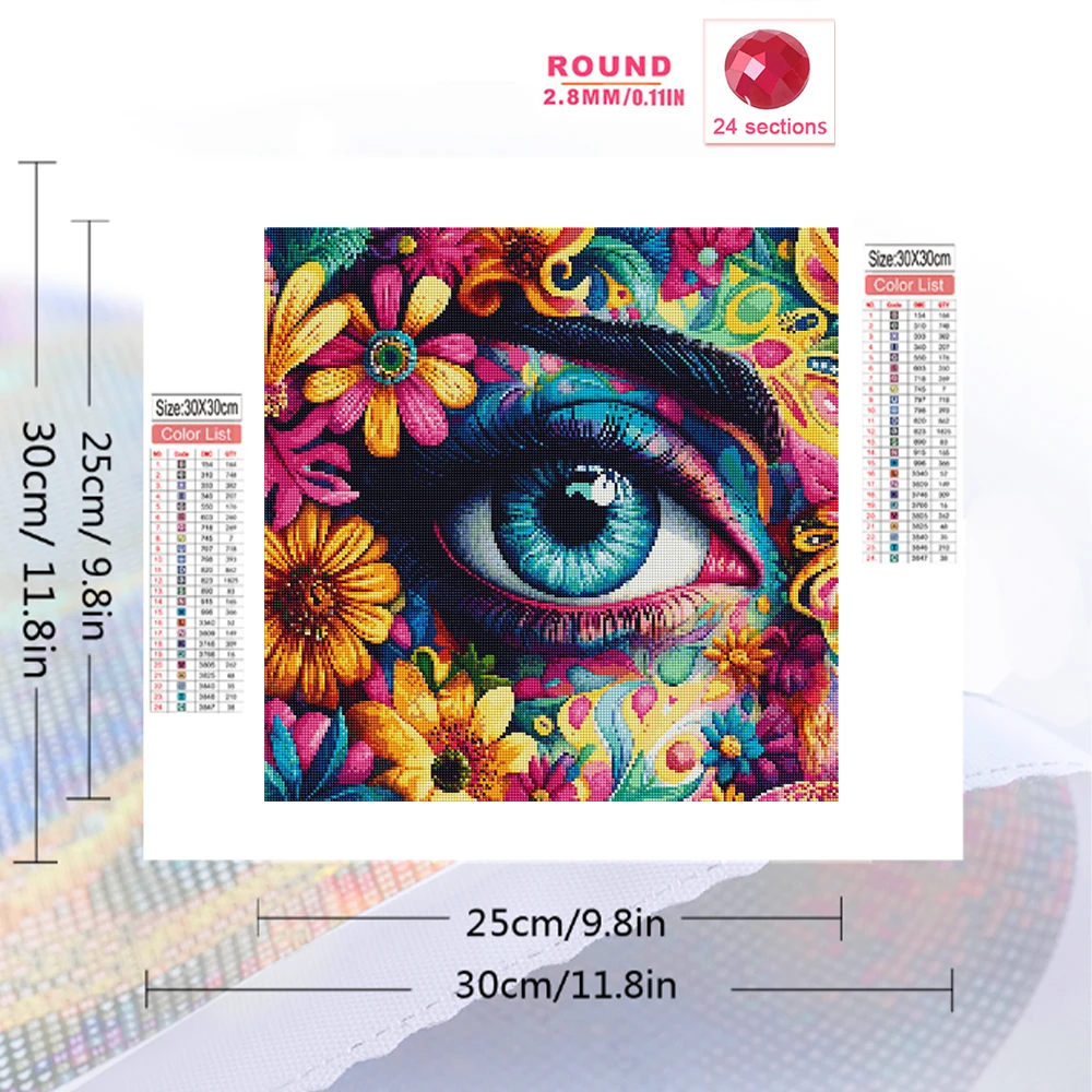 Evershine Diamond Mosaic Portrait Full Square Drill Painting Eye Rhinestones Of Picture Embroidery Daisy Flower Home Decor