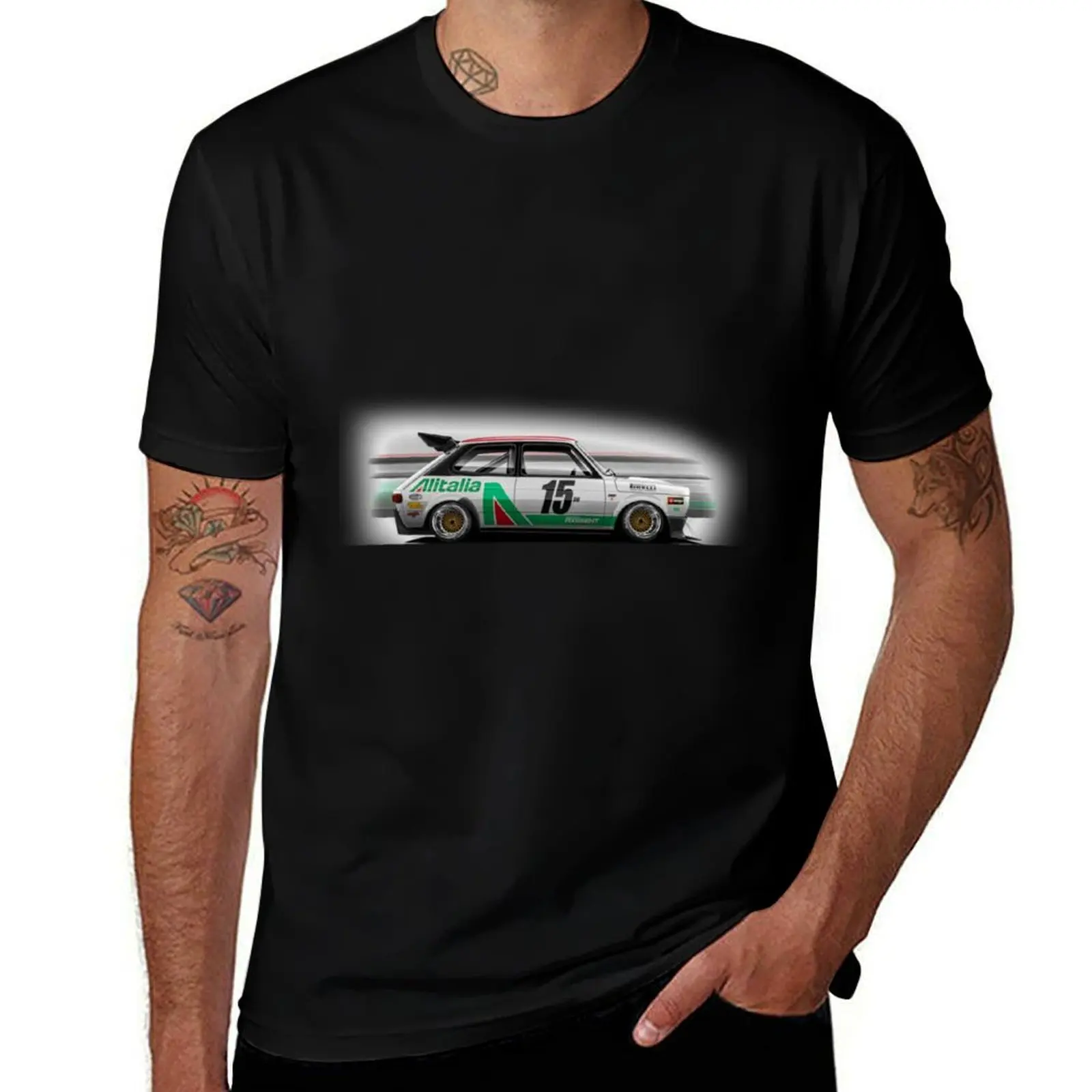 127 Alitalia Racing T-Shirt Simple Line Art Print Tee