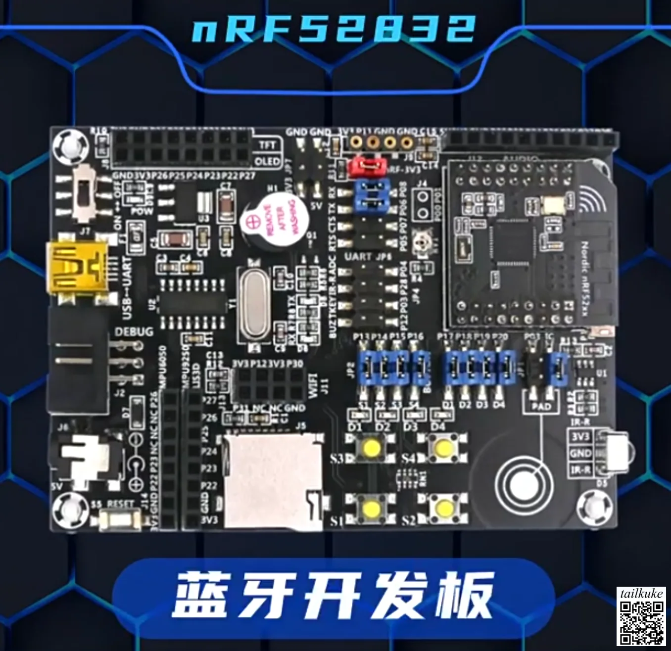 placa-de-desarrollo-nrf52832-bluetooth-50-ble-ultra-bajo-consumo-redes-mesh-ant-nfc-24ghz-nrf52dk