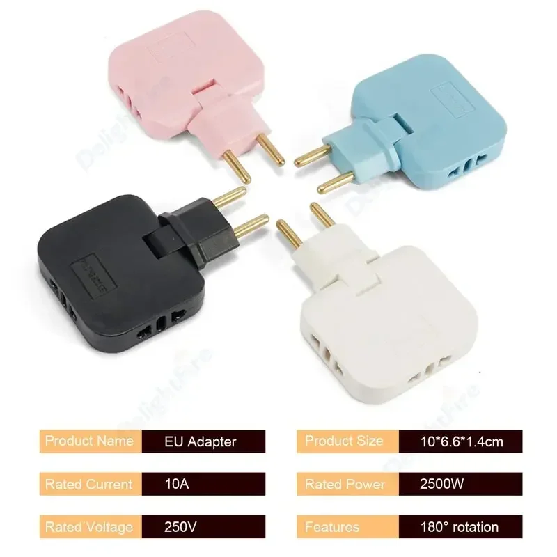 US To EU KR Plug Adapter 3 in 1 Travel Adapter Electrical Plug US To Euro Plug Power Converter Power Adapters Electric AC Outlet