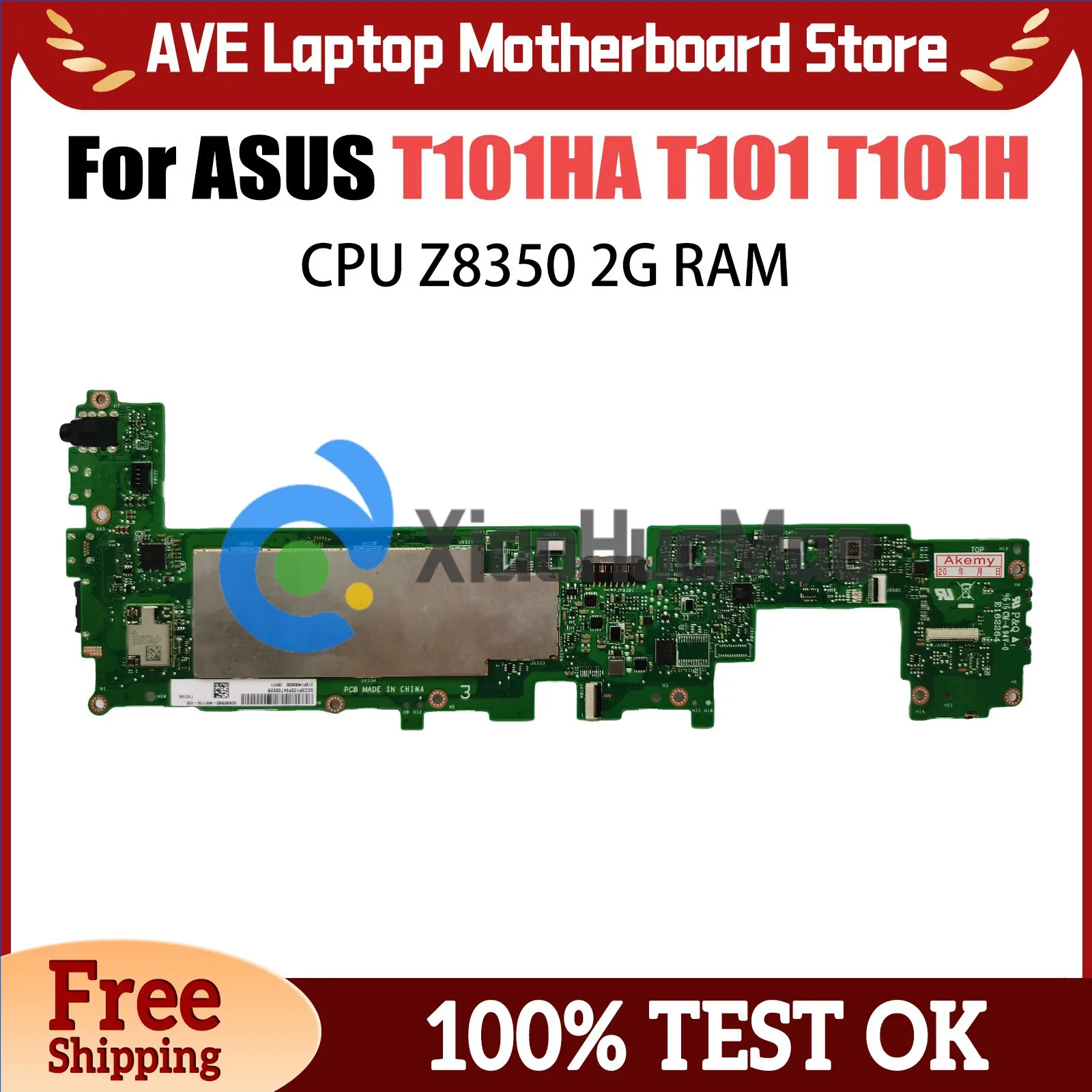 Laptop Mainboard For ASUS Transformer Book T101HA T101 T101H T101HA Computer Motherboard With Z8350 CPU 2G RAM 64G SSD