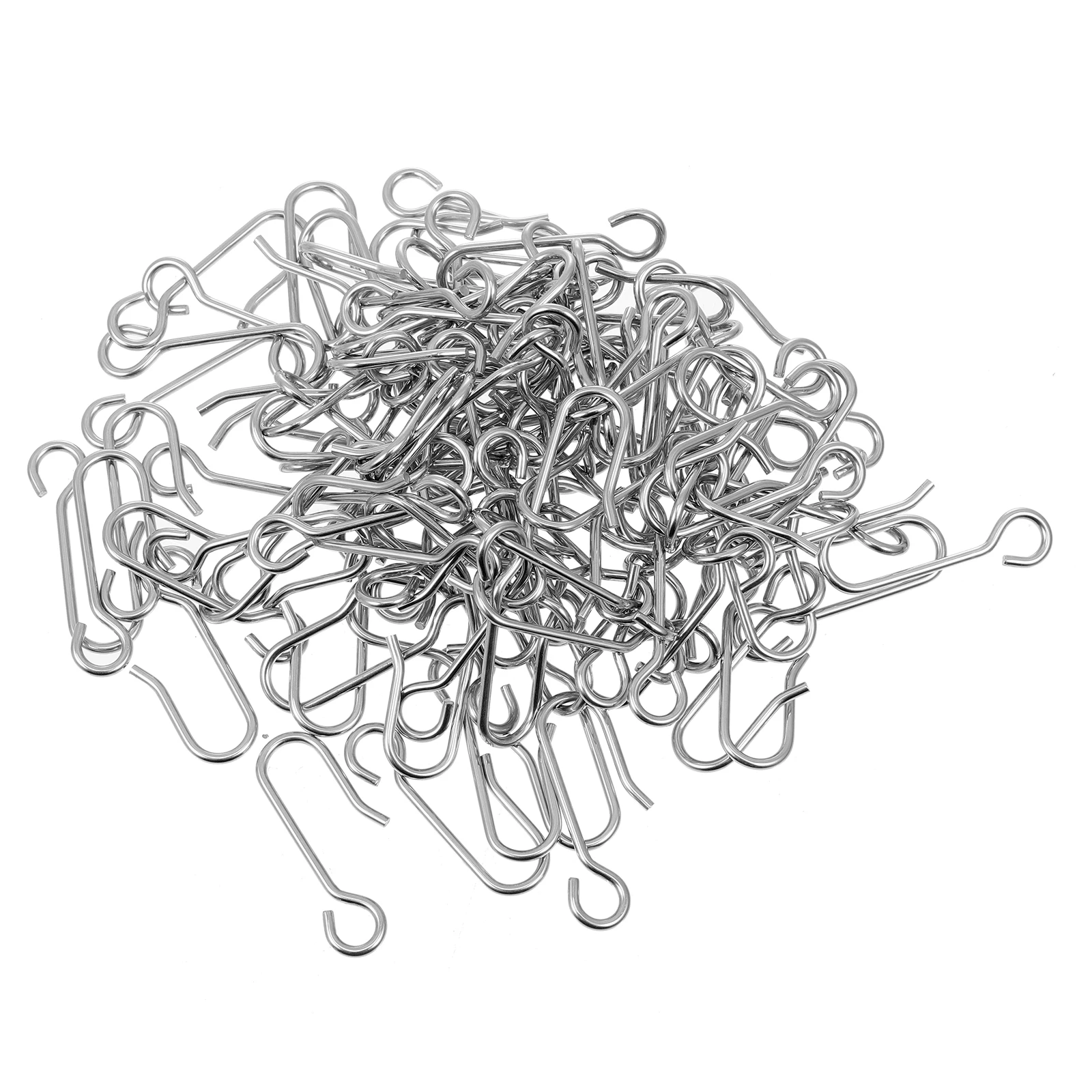 100 قطعة من خطافات الستائر المصنوعة من الفولاذ المقاوم للصدأ على شكل حرف S مناسبة لحلول تعليق معالجة النوافذ المزخرفة للمكتب المنزلي #2