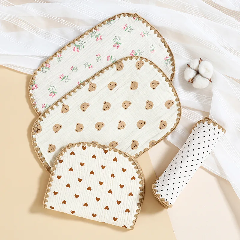 Oreillers en mousseline de coton pour bébé, serviette de gaze pour nouveau-né, Burp, trucs pour bébé, oreiller plat pour bébé, accessoires de