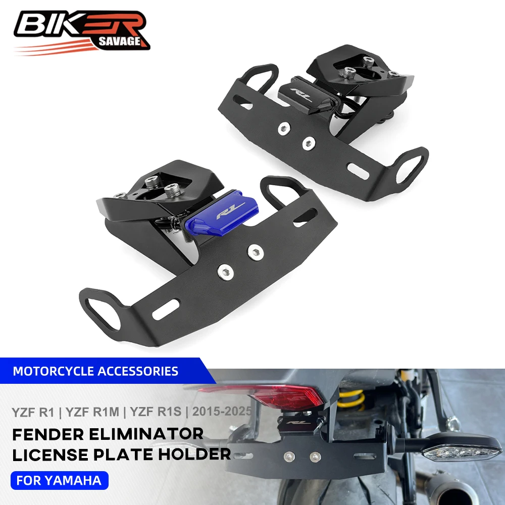 R1 2025 License Plate Bracket For Yamaha YZF R1 R1S R1M 2015+ Motorcycle Tail Tidy Fender Eliminator Registration Holder Support
