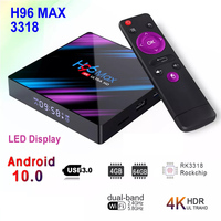 2022 Android 10 Smart TV Box H96 MAX 3318 4GB RAM 64GB ROM Rockchip RK3318 BT4.0 USB3.0 2.4G 5G Dual WIFI 3D 4K HDR Media Player