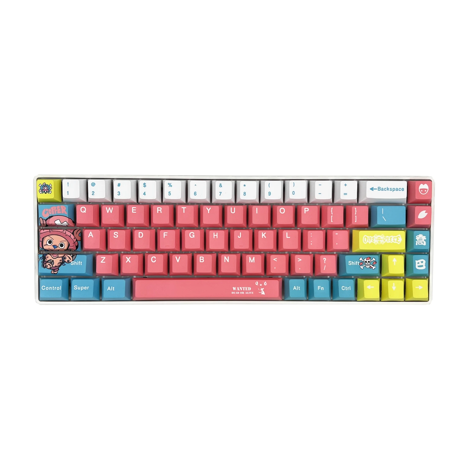 One Piece tampa de teclado mecânico, perfil cereja, material PBT, compatível com 108, 68, 87, 98 teclas