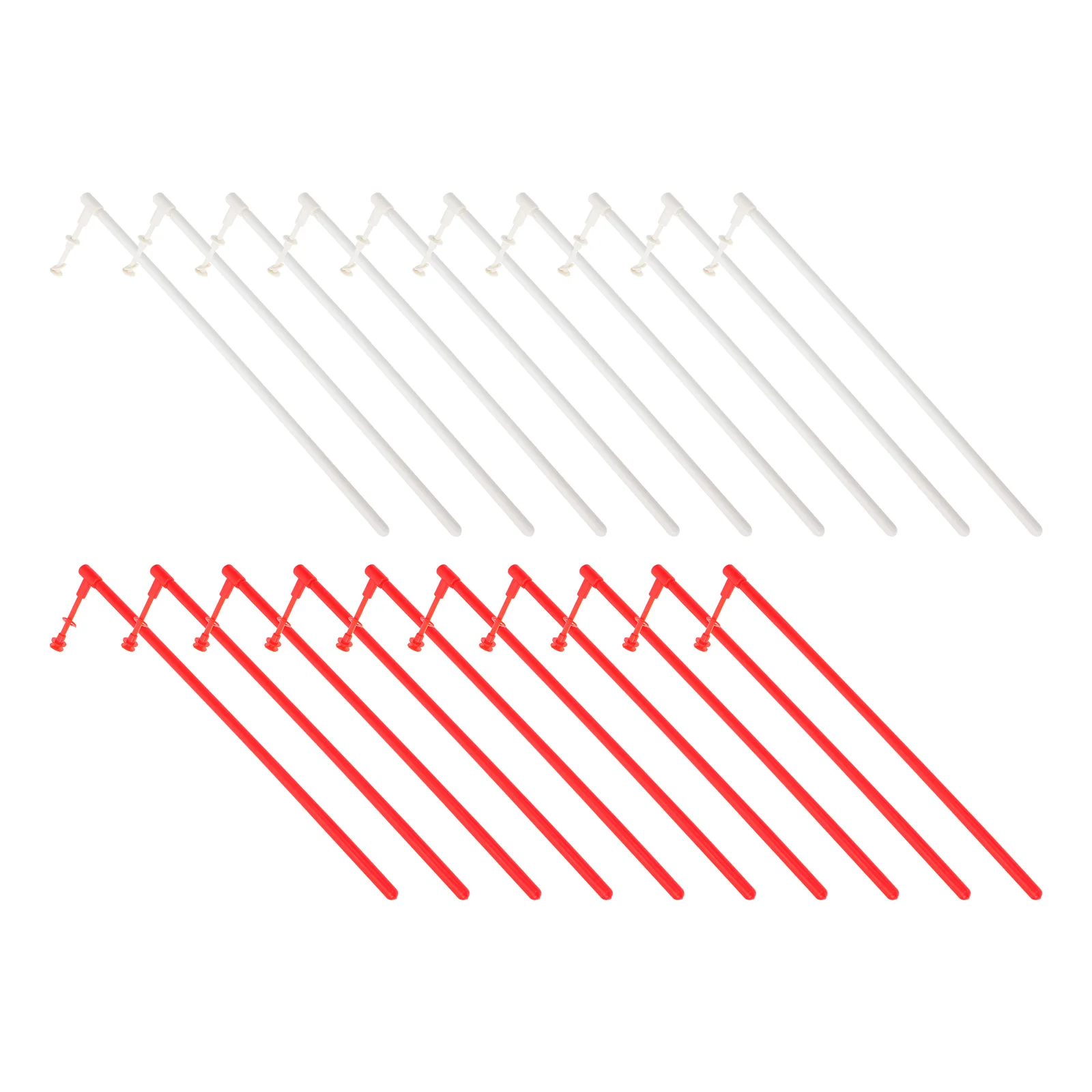 

20 set White Red Windmill Making Rods Craft Sticks DIY Windmill Accessories Plastic Pins Portable Easy Use