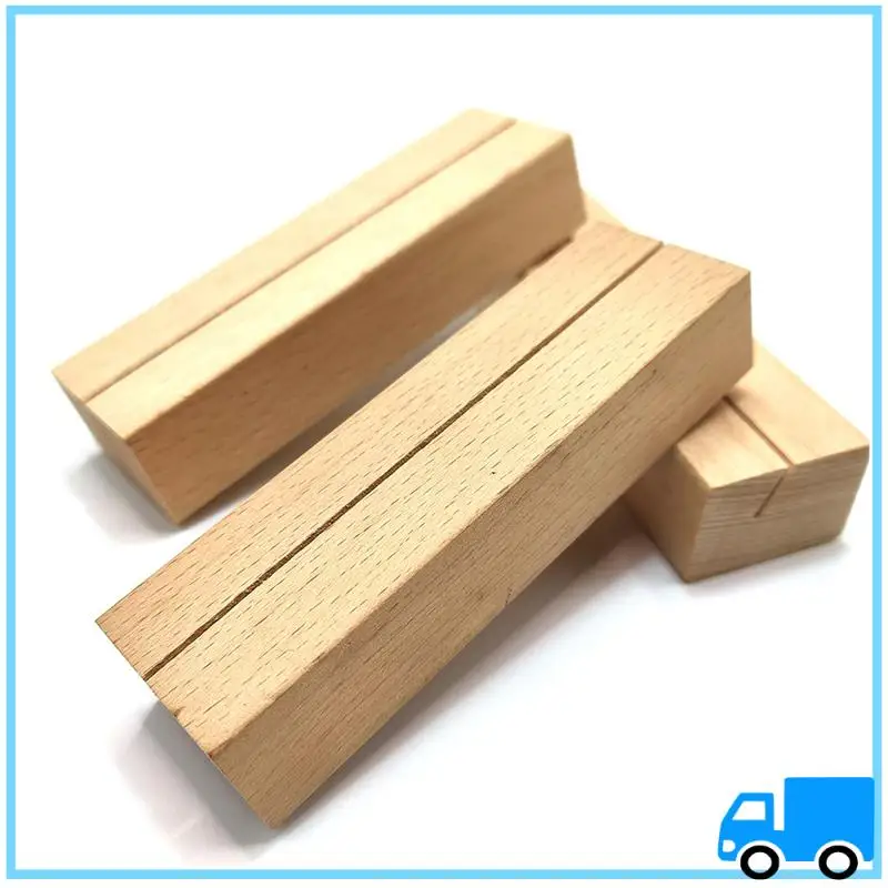 

Latest 10 PCS Wood Place Card Holders Wood Sign Holders Table Number Holder Stands Picture Holder Name Business Card Holder Dura