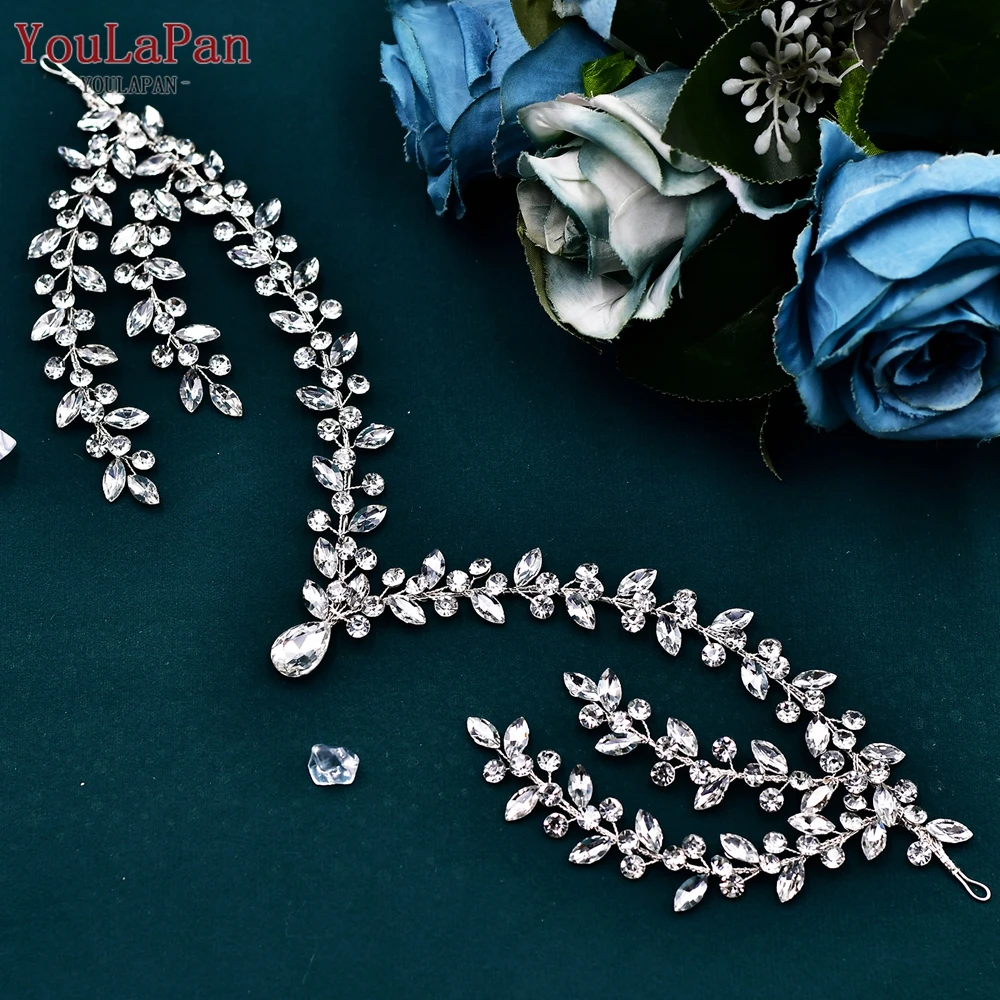 YouLaPan, diadema para la frente de la novia, tocados brillantes con diamantes de imitación para boda, mujer, fiesta de graduación, accesorios de joyería para la cabeza HP599