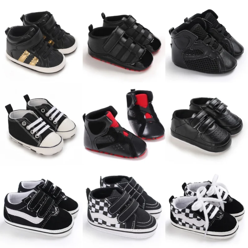 Spring and Autumn Fashion Trend Boys High Top Basketball Shoes Casual Anti slip Sports Shoes First Step Shoes for 0-1 Years Old